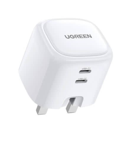 UGREEN Nexode Dual USB-C PD GaN Fast Charger 45W - White