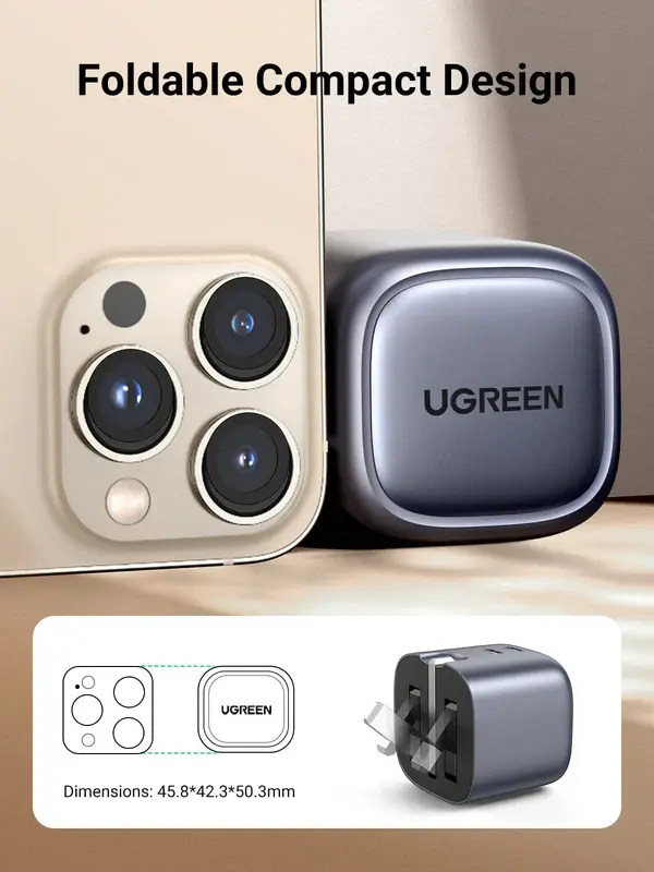 UGREEN Nexode Dual USB-C PD GaN Fast Charger 45W - White