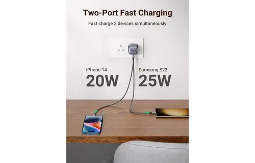 UGREEN Nexode Dual USB-C PD GaN Fast Charger 45W - White
