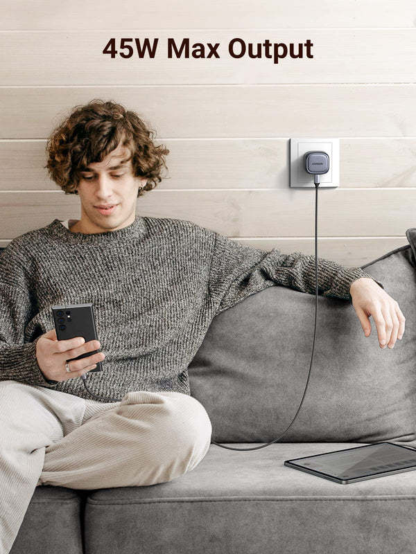 UGREEN Nexode Dual USB-C PD GaN Fast Charger 45W - White