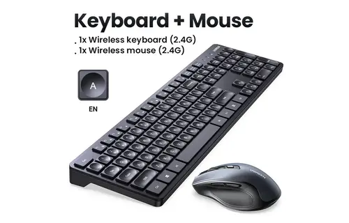 UGREEN Wireless Keyboard and Mouse Combo for Windows / Mac Os / Linux / Chrome OS - Black