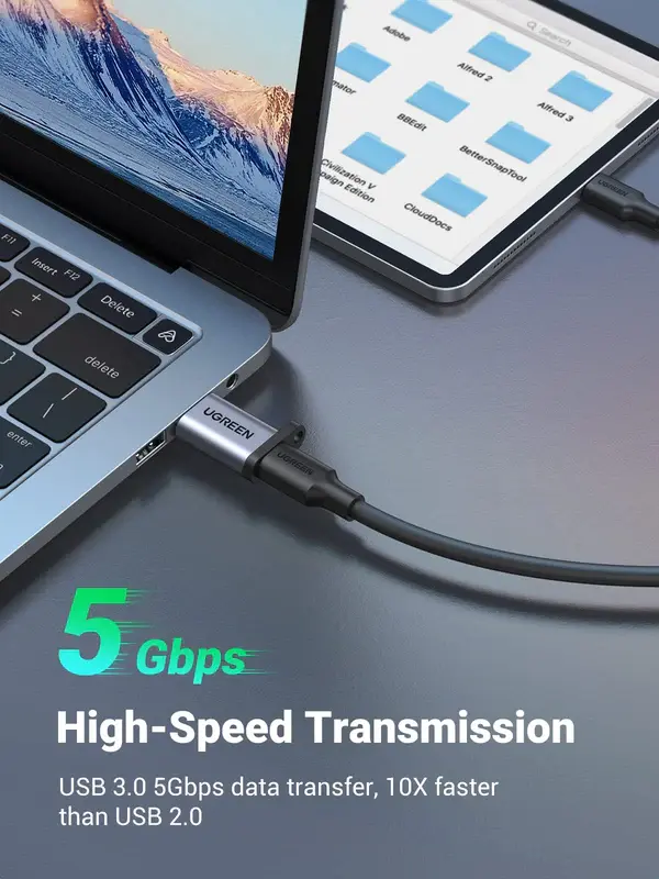 UGREEN USB-A to USB-C Adapter - Gray
