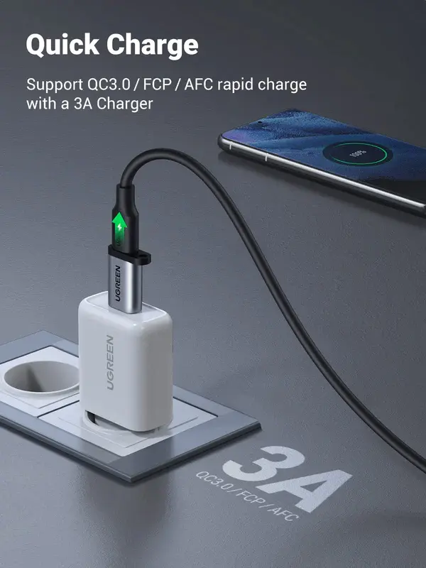UGREEN USB-A to USB-C Adapter - Gray