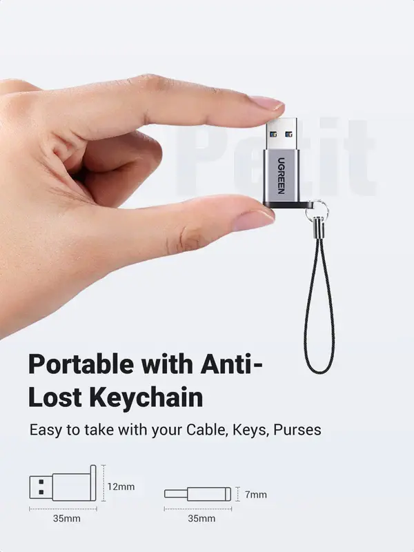 UGREEN USB-A to USB-C Adapter - Gray