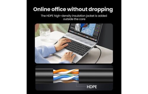 UGREEN Cat 6 RJ45 1000mbps Rounded Ethernet Lan Cable 5m - Black