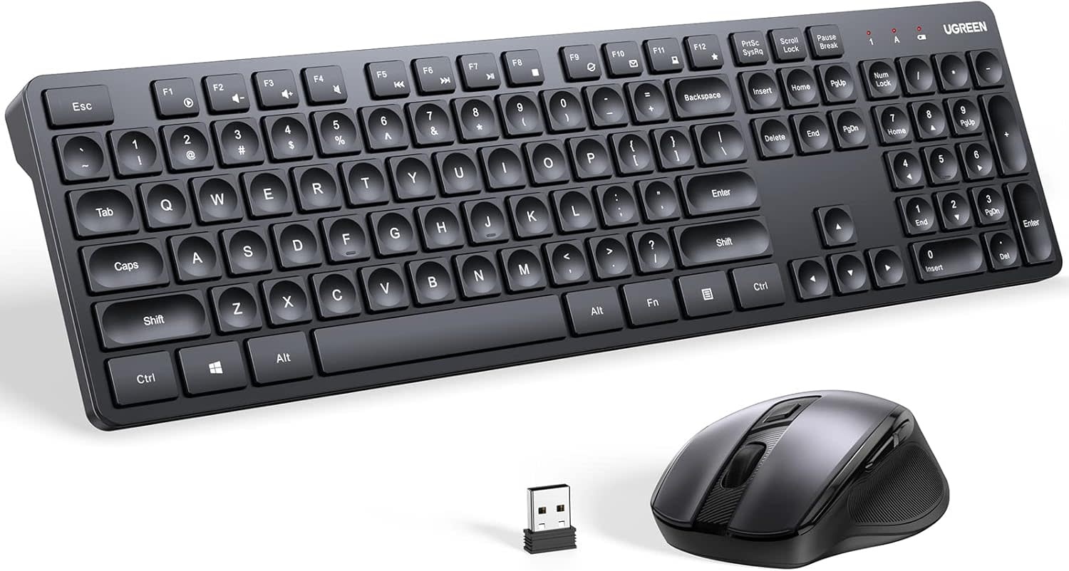 UGREEN Wireless Keyboard and Mouse Combo for Windows / Mac Os / Linux / Chrome OS - Black