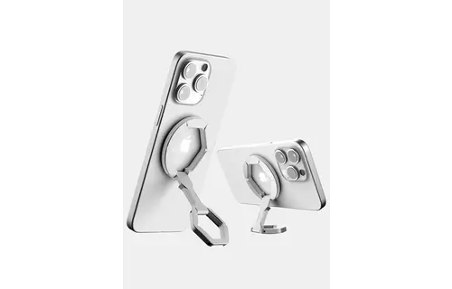 ITSKINS KickStand 360 Double Site MagSafe Magnet Phone Holder Ring - Silver