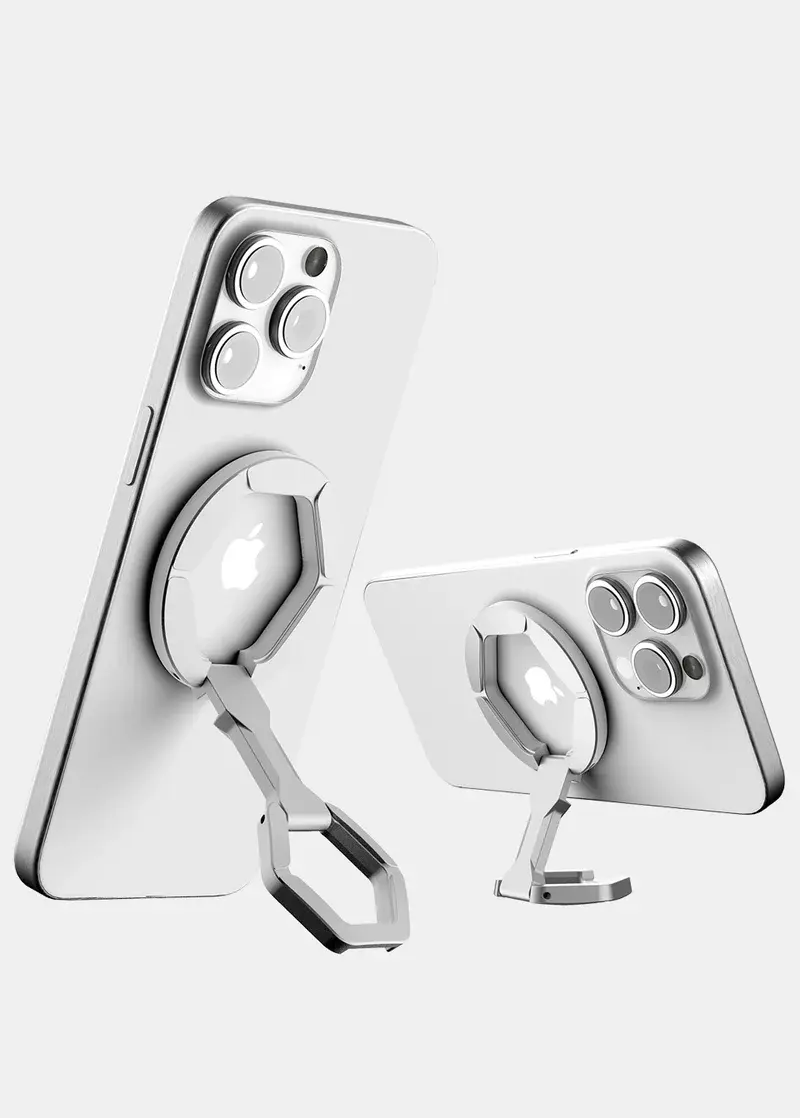 ITSKINS KickStand 360 Double Site MagSafe Magnet Phone Holder Ring - Silver