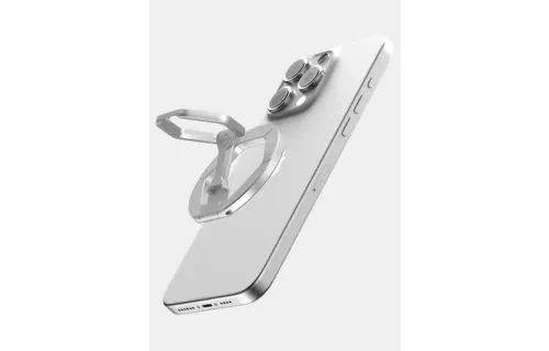 ITSKINS KickStand 360 Double Site MagSafe Magnet Phone Holder Ring - Silver