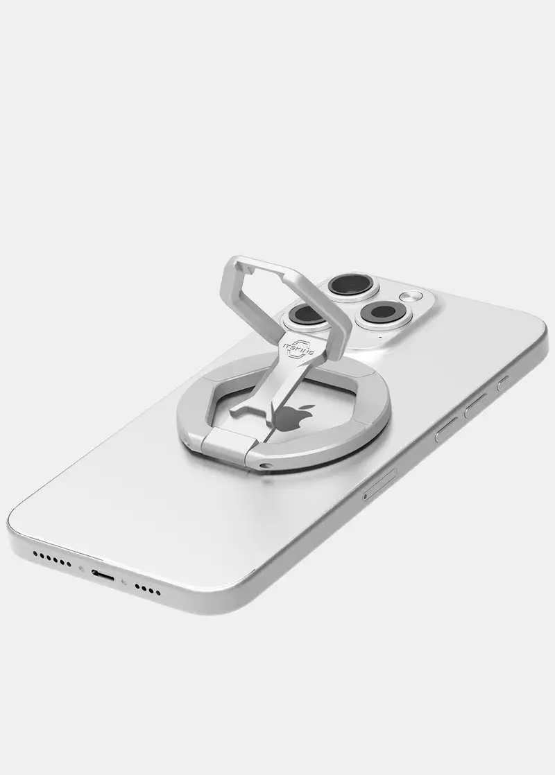 ITSKINS KickStand 360 Double Site MagSafe Magnet Phone Holder Ring - Silver