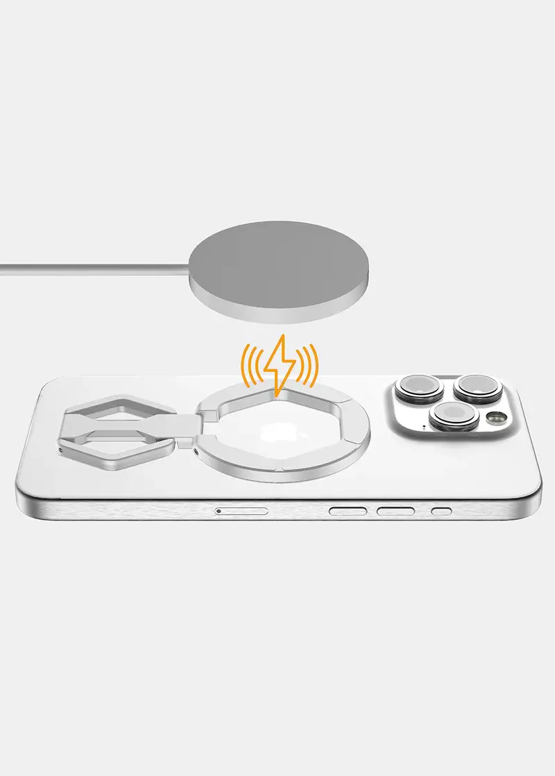 ITSKINS KickStand 360 Double Site MagSafe Magnet Phone Holder Ring - Silver