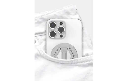 ITSKINS KickStand 360 Double Site MagSafe Magnet Phone Holder Ring - Silver