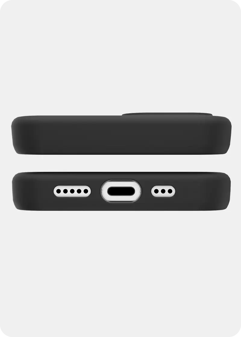 Avana velvet Silicone MagSafe Case for iPhone 16e - Ash Black