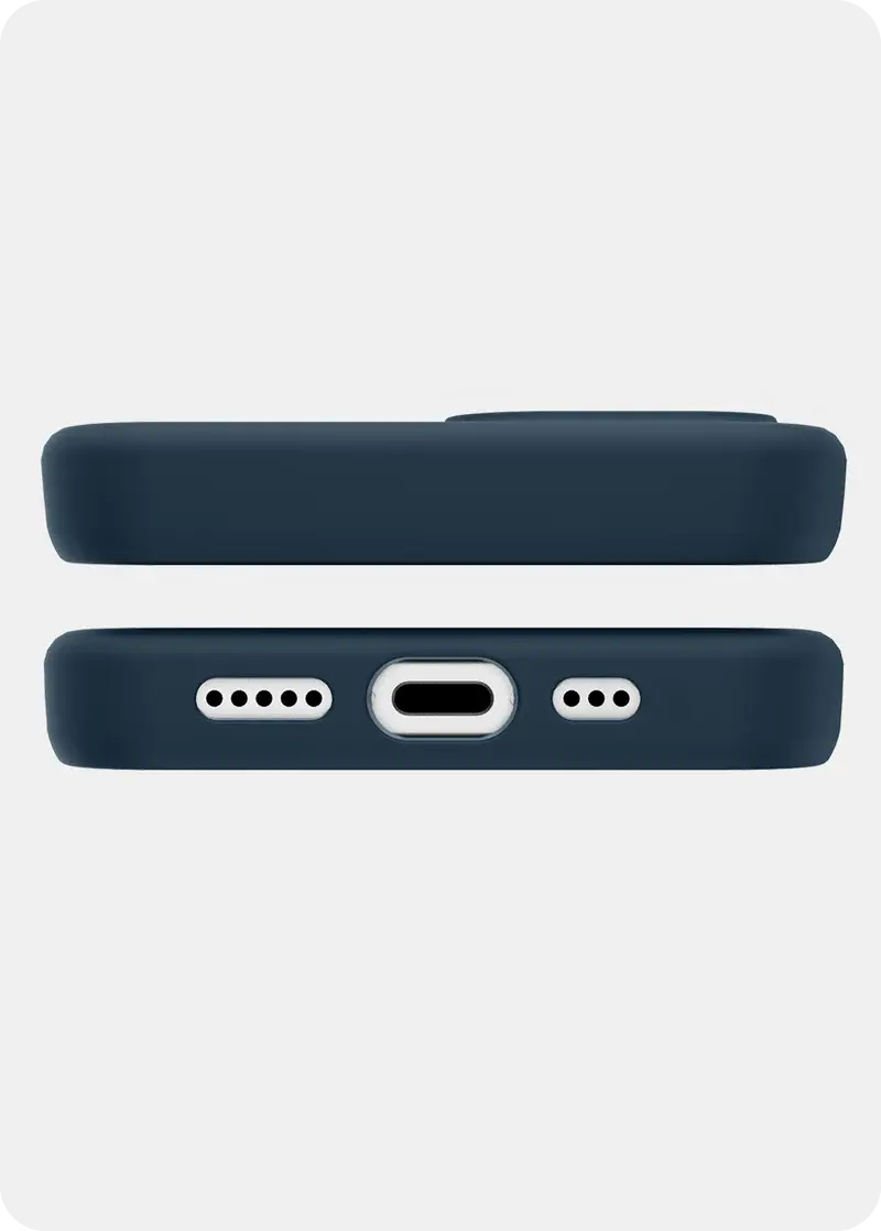 Avana velvet Silicone MagSafe Case for iPhone 16e - Navy Blue