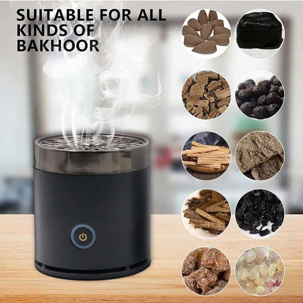 Bukhoor Round Metal Incense Burner - Black