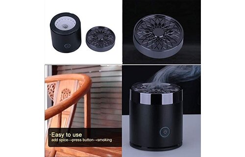 Bukhoor Round Metal Incense Burner - Black