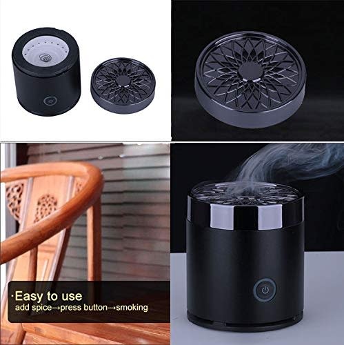 Bukhoor Round Metal Incense Burner - Black