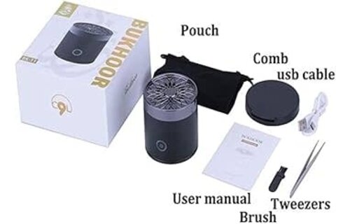 Bukhoor Round Metal Incense Burner - Black