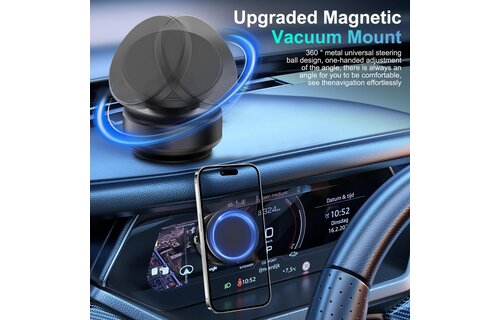 360° Electric Vacuum MagSafe Mount Suction Ball Design Mount Black