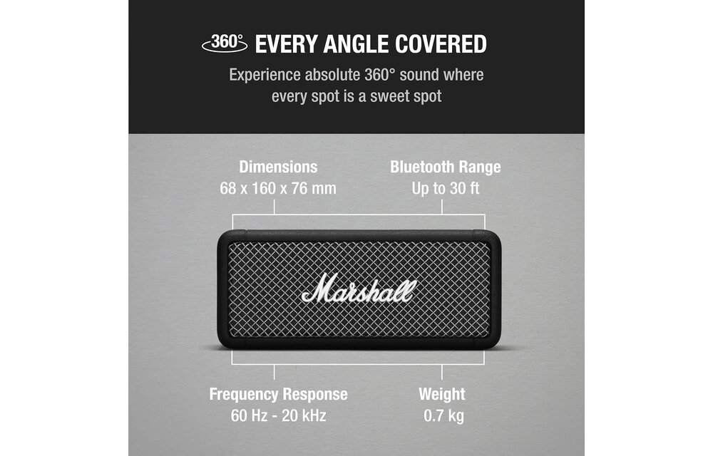 Marshall Emberton Bluetooth Speaker - Black