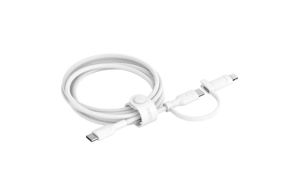 Belkin BoosCharge Pro 2 in 1 Cable with USB-C and Lightning Connector 1.5m - White