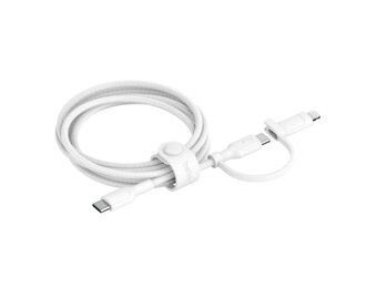 Belkin BoostCharge Pro 2 in 1 Cable with USB-C and Lightning Connector 1.5m - White