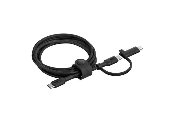 Belkin BoosCharge Pro 2 in 1 Cable with USB-C and Lightning Connector 1.5m - Black