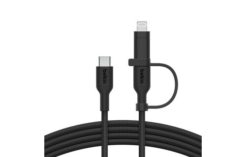 Belkin BoosCharge Pro 2 in 1 Cable with USB-C and Lightning Connector 1.5m - Black