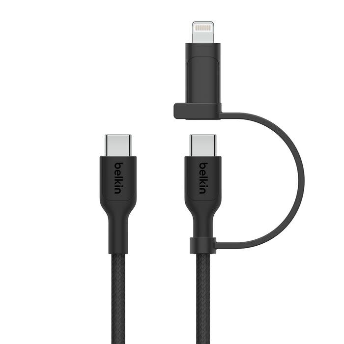 Belkin BoosCharge Pro 2 in 1 Cable with USB-C and Lightning Connector 1.5m - Black