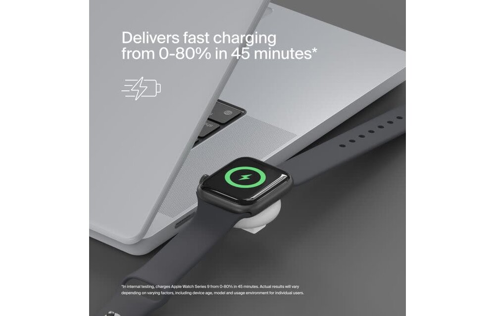 Belkin BoosCharge Portable USB-C Apple Watch Charger - White