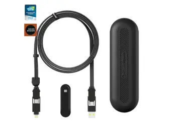 Rolling Square inCharge XL 2m with Silicon Pouch - Black