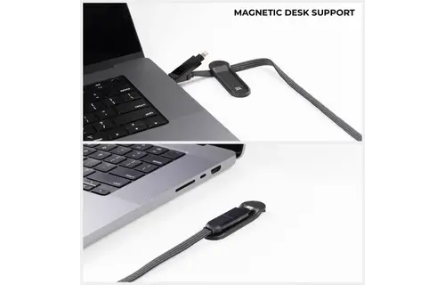 Rolling Square inCharge XL 2m with Silicon Pouch - Black