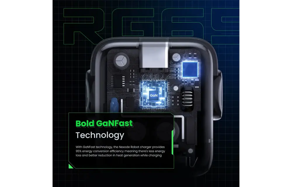 Ugreen Nexode RG 3 Port Gan Fast Charger 65W - Black