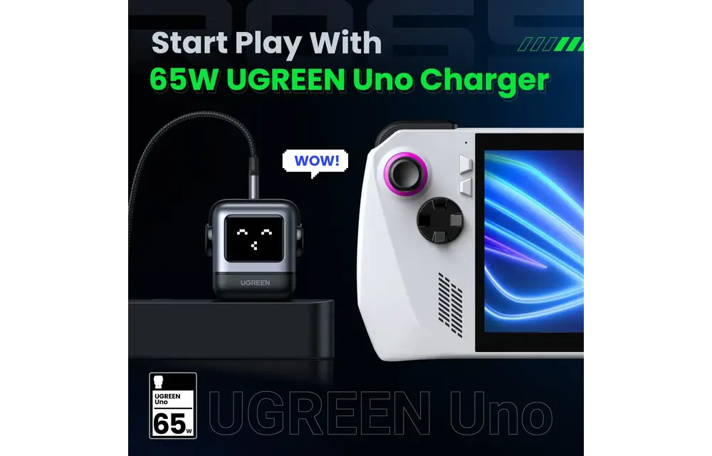 Ugreen Nexode RG 3 Port Gan Fast Charger 65W - Black