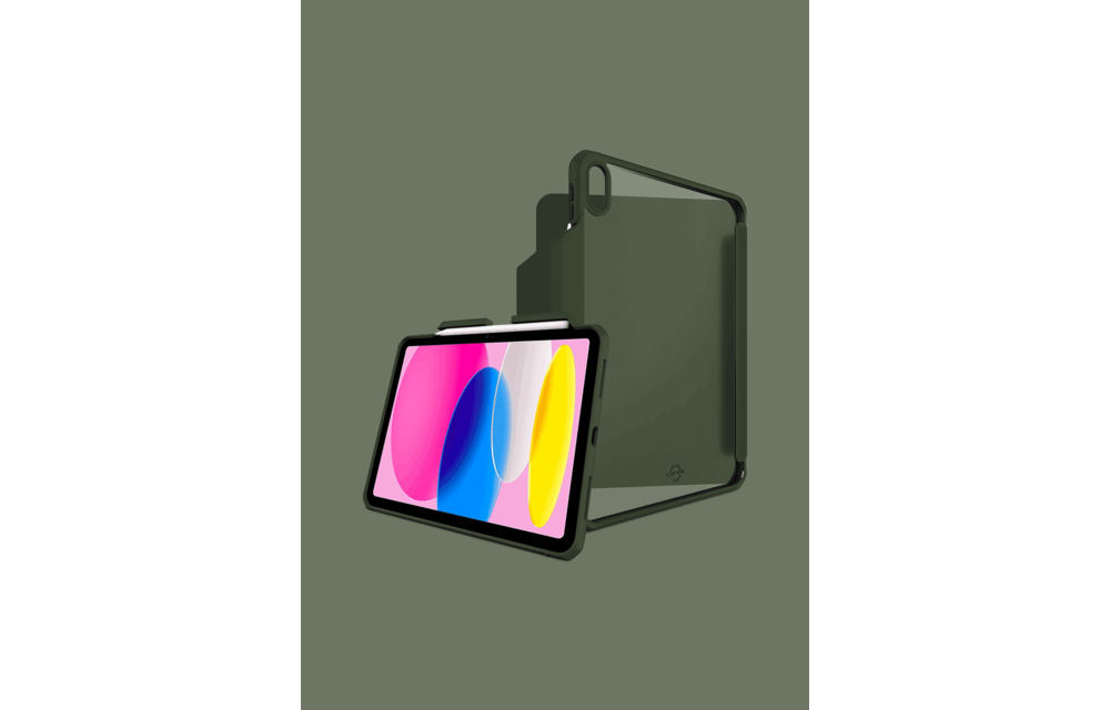 ITSKINS Hybrid R Solid Folio Case for iPad 11" (10th, 11th -Gen 2025) - Kaki