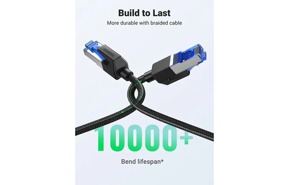 UGREEN Cat8/FTP Round Ethernet Cable 2M - Black