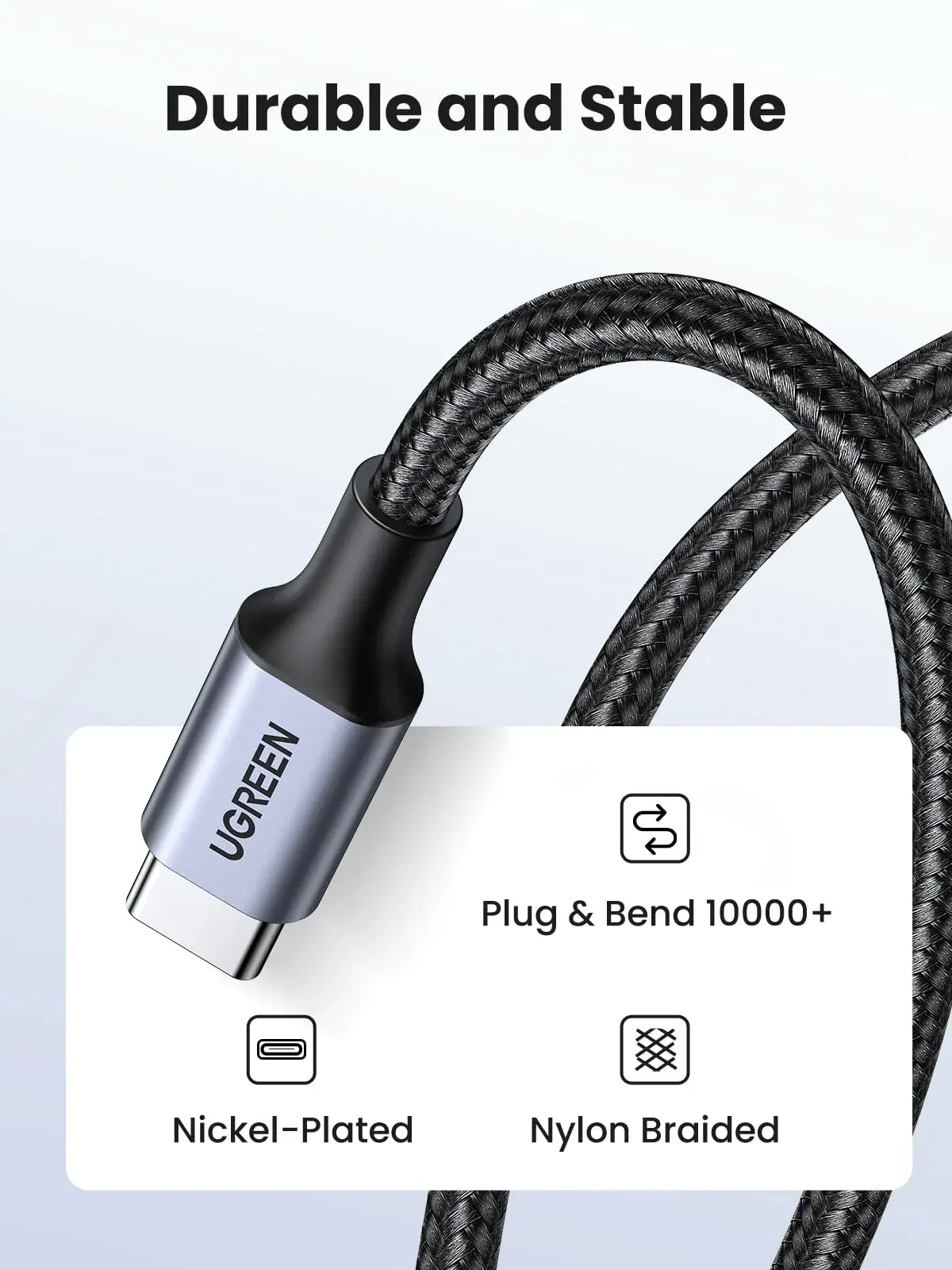 UGREEN USB-C to USB-C PD Fast Charging Cable 60W 2m - Black