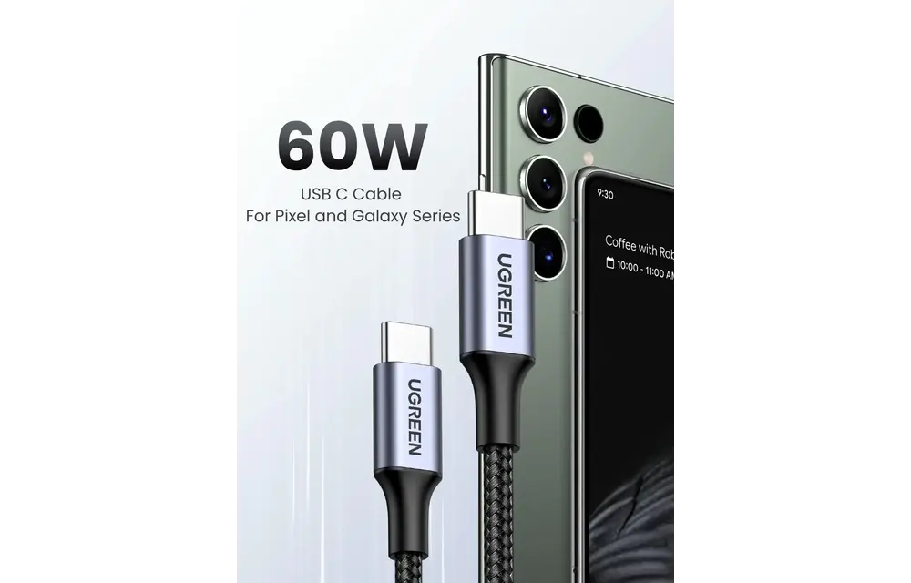 UGREEN USB-C to USB-C PD Fast Charging Cable 60W 1m - Black