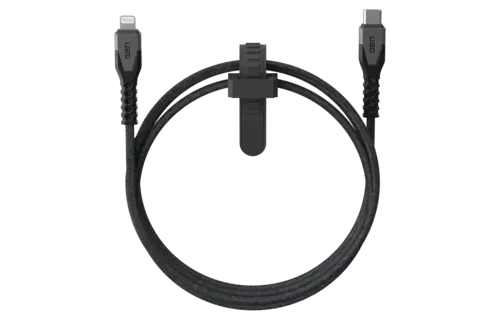 UAG Rugged Kevlar USB-C to Lightning 5ft (1.5m) Power Cable - Black and Grey