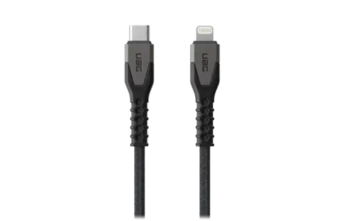 UAG Rugged Kevlar USB-C to Lightning 5ft (1.5m) Power Cable - Black and Grey