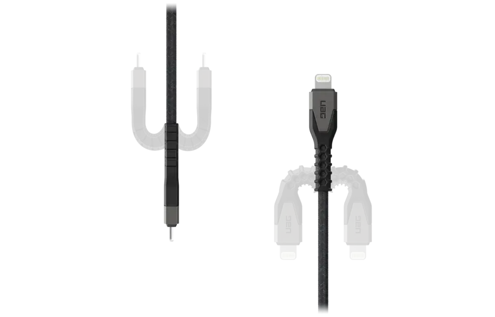 UAG Rugged Kevlar USB-C to Lightning 5ft (1.5m) Power Cable - Black and Grey