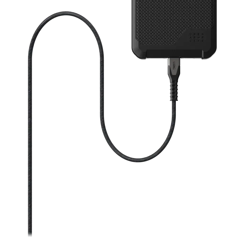 UAG Rugged Kevlar USB-C to Lightning 5ft (1.5m) Power Cable - Black and Grey