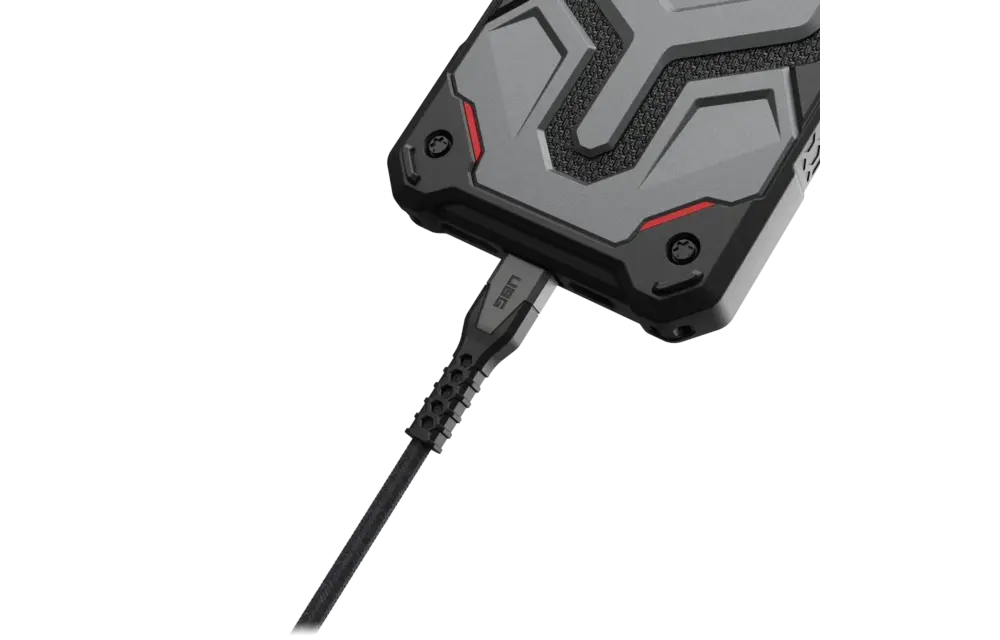 UAG Rugged Kevlar USB-C to Lightning 5ft (1.5m) Power Cable - Black and Grey