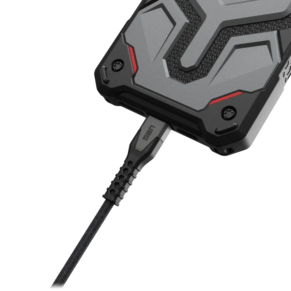 UAG Rugged Kevlar USB-C to Lightning 5ft (1.5m) Power Cable - Black and Grey