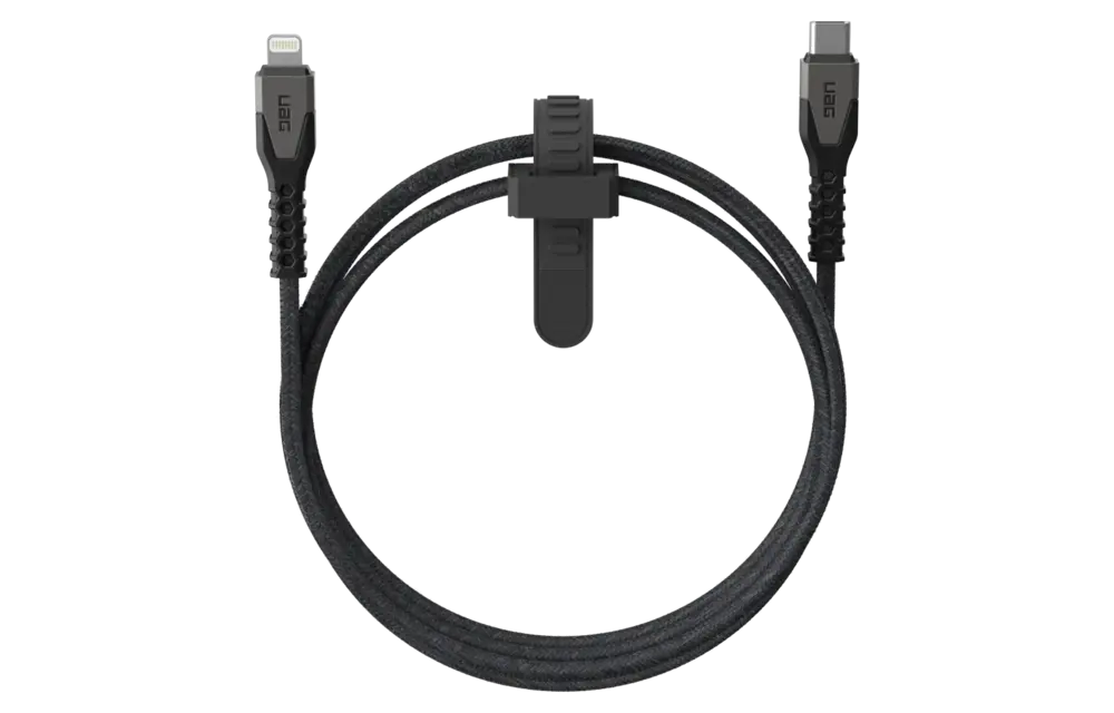 UAG Rugged Kevlar USB-C to Lightning 5ft (1.5m) Power Cable - Black and Grey