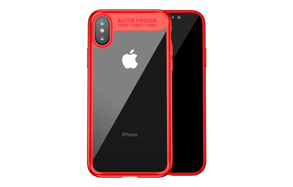 Baseus Ultra Slim Case for iPhone X/Xs - Clear/Red