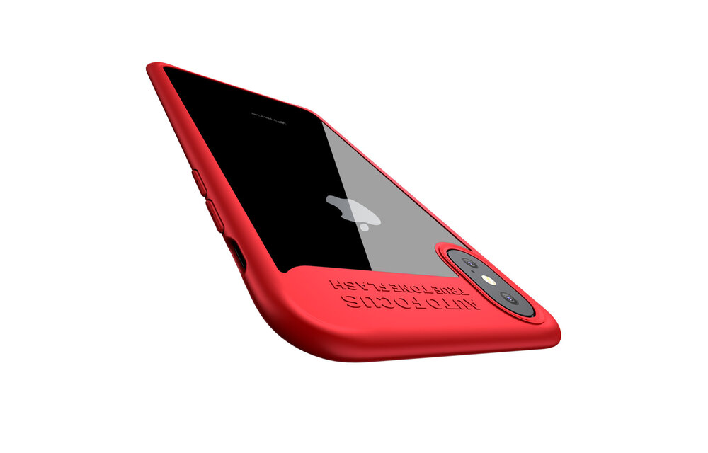 Baseus Ultra Slim Case for iPhone X/Xs - Clear/Red