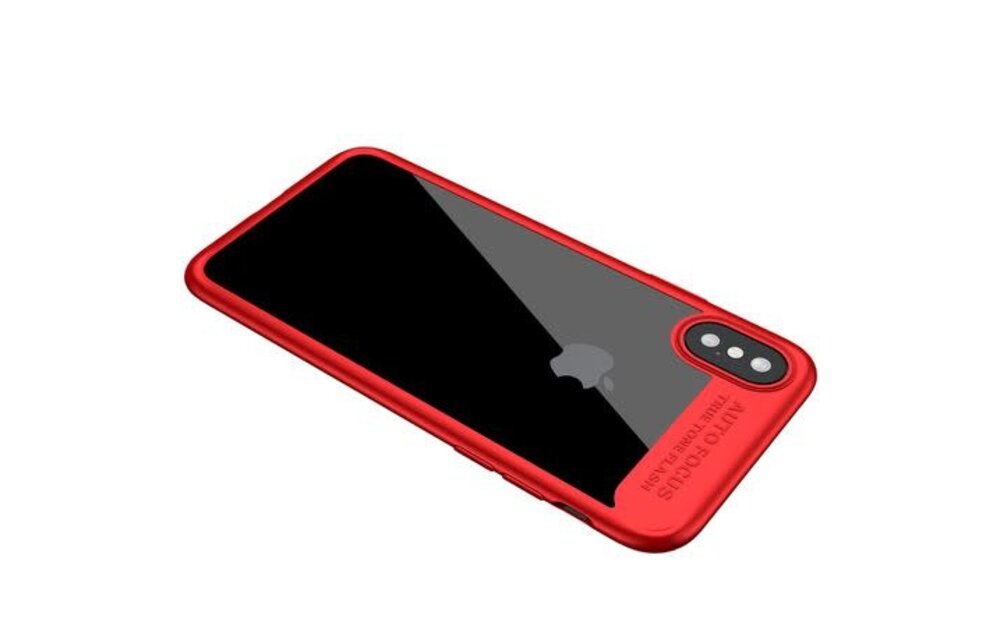 Baseus Ultra Slim Case for iPhone X/Xs - Clear/Red