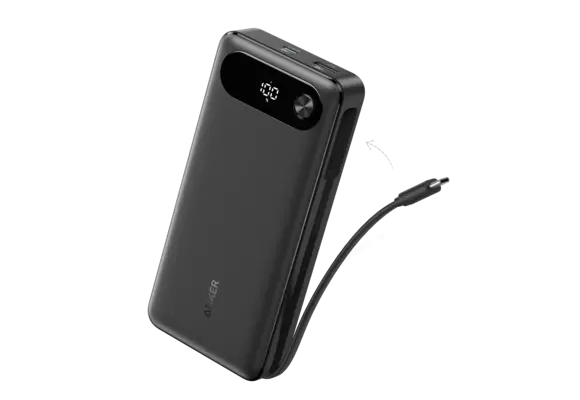 Anker Two-Way Power Bank Built in USB-C Cable 87W 20,000mAh - Black