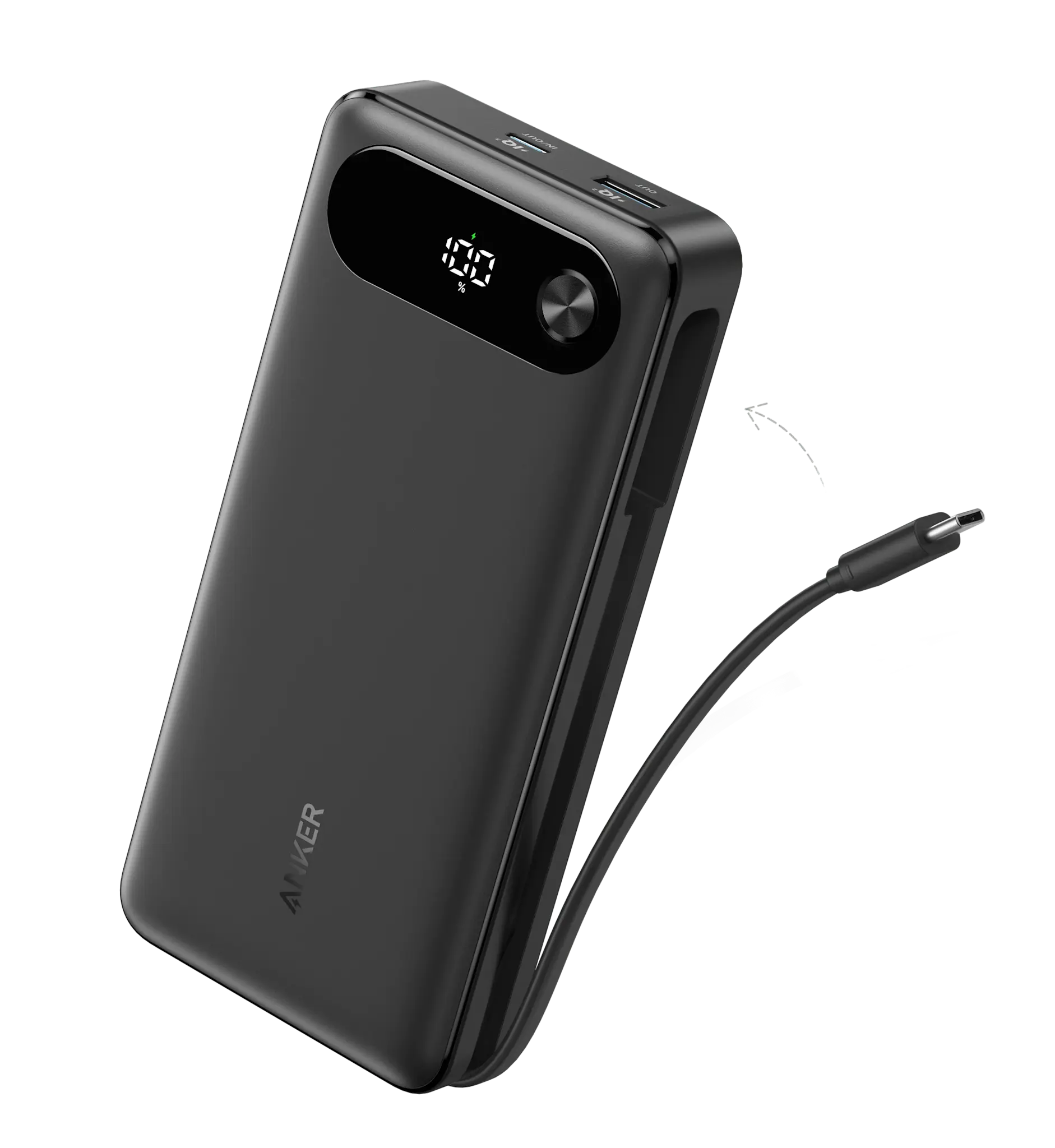 Anker Two-Way Power Bank Built in USB-C Cable 87W 20,000mAh - Black